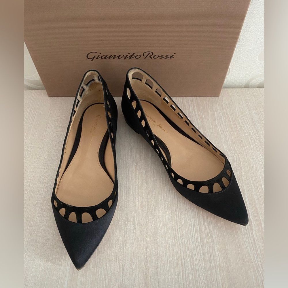 Gianvito Rossi Amal satin flat